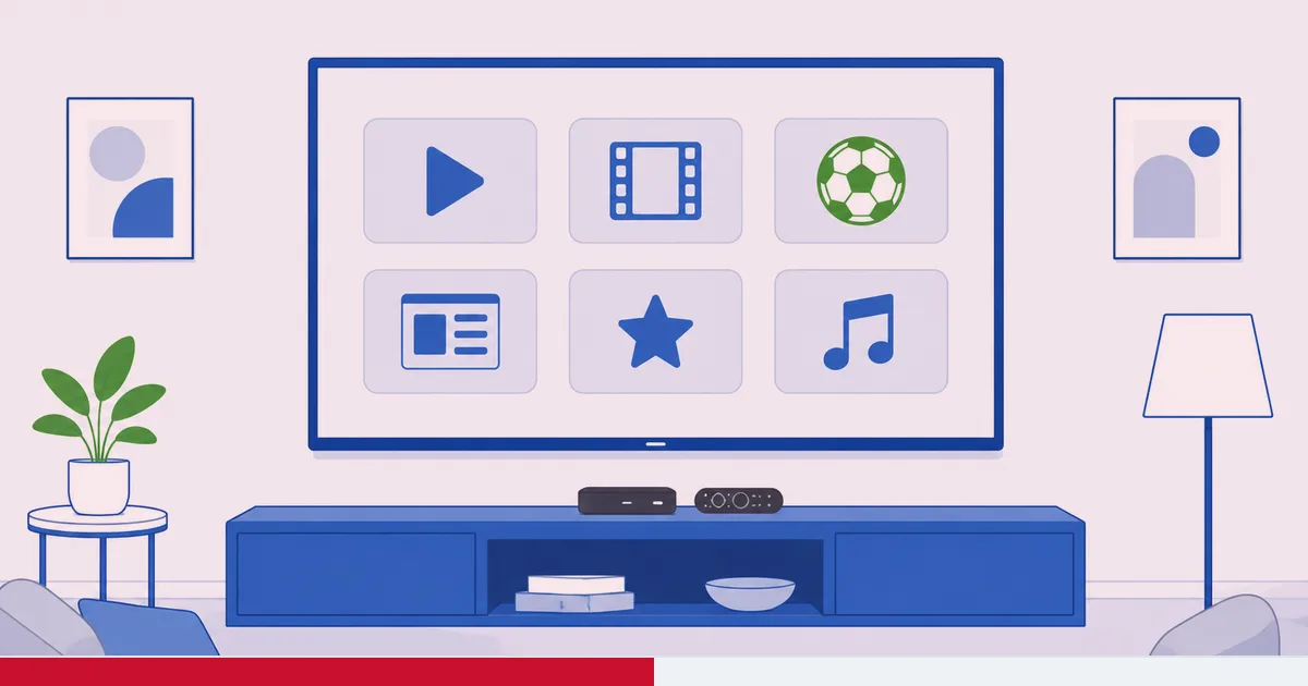 En dansk TV-startskjerm som viser appene DRTV, TV 2 Play, Viaplay og Netflix på en Fire TV