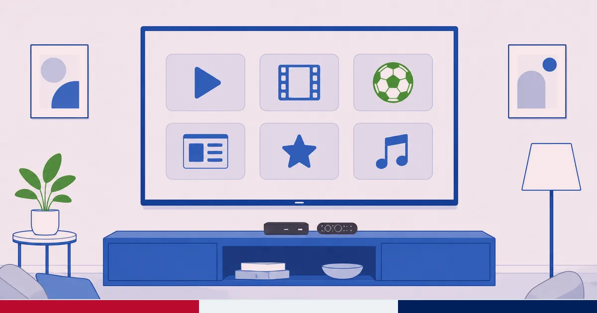 En norsk TV-startskjerm som viser appene NRK TV, TV 2 Play, Viaplay og Netflix på en Fire TV