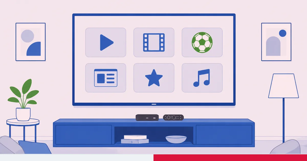 En polsk TV-startskjerm som viser appene TVP VOD, Player, CDA og Netflix på en Fire TV