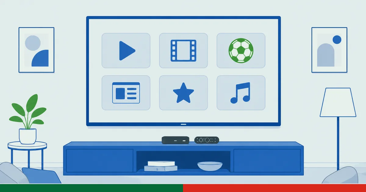 En portugisisk TV-startskjerm som viser appene RTP Play, Opto og Netflix på en Fire TV