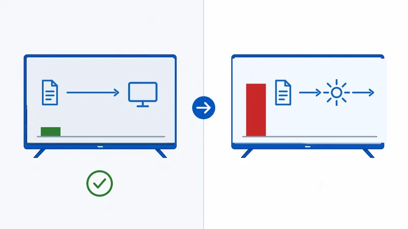 Diagram som stiller minimal serverbelastning ved Direct Play opp mot høy CPU- og GPU-belastning under transkoding