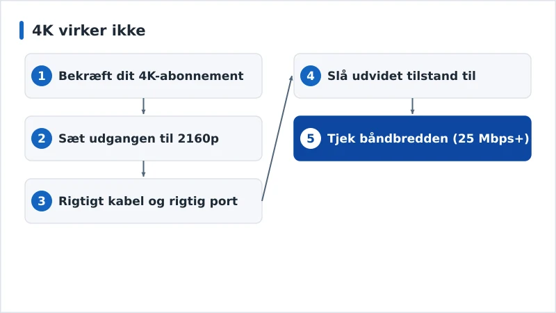 Et diagnoseforløb for 4K, der ikke virker, fra abonnement til båndbredde