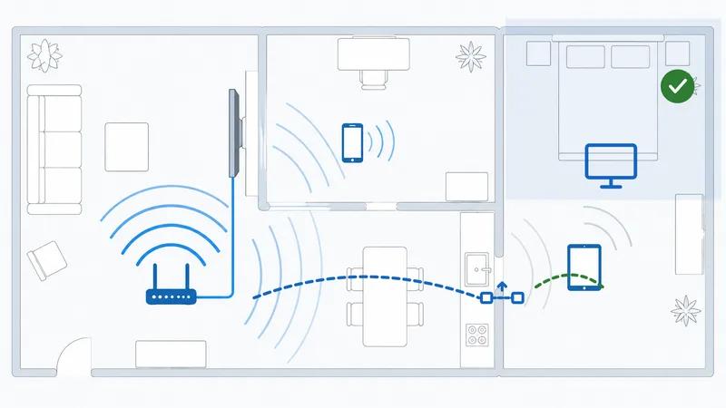 Løsninger på svakt Wi-Fi på et soverom langt fra ruteren