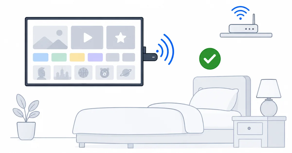 Et enkelt strømmeoppsett på soverommet med en billig 4K-stick