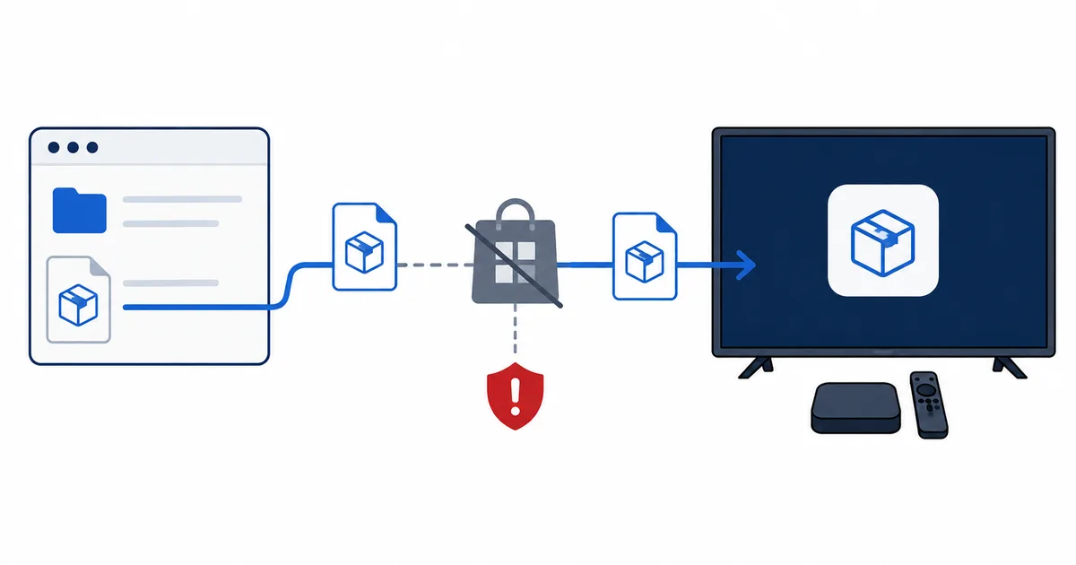 Sideloading av en APK-fil på en strømmeenhet utenom den offisielle appbutikken