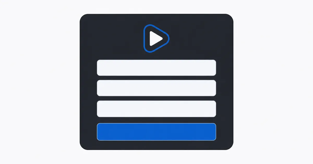 Innloggingsskjermen i en IPTV-avspiller med felter for server-URL, brukernavn og passord via Xtream Codes API